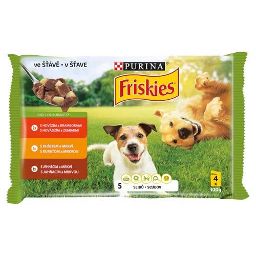 Friskies ADULT hovädzie+kura+jahňa 4x100g