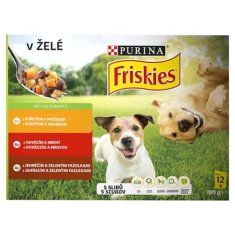 Friskies ADULT Multipack 12x100g hovädzie+kura+jahňa v želé