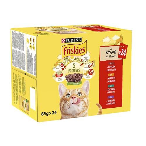 Friskies Multipack 24x85g hovädzie,kura, jahňacie,kačica v šťave