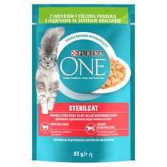 Purina ONE Sterilcat mini filetky s morkou a zelenými fazuľkami v šťave 85g