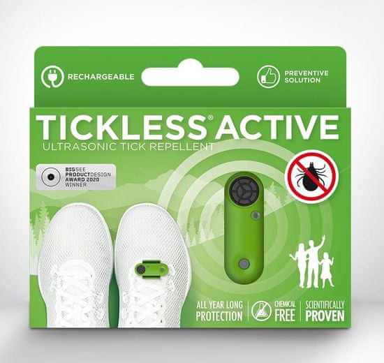 Tickless ultrazvukový odpudzovač kliešťov ACTIVE, zelený