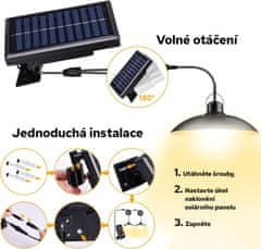 Bezdoteku LEDSolar DUO solárne závesné lampy na záhradu s diaľkovým ovládaním, iPRO, 8W, teplé svetlo