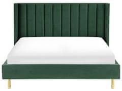 Beliani Zamatová posteľ 180 x 200 cm zelená VILLETTE