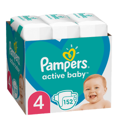 Pampers Active Baby Plienky Veľkosť 4 (9-14kg) 152 ks