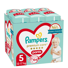 Pampers Plienkové Nohavičky Premium Care Veľkosť 5 (12kg - 17kg) 104 ks