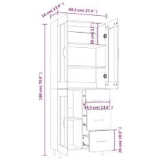 Vidaxl Vysoká skrinka lesklá biela spracované drevo
