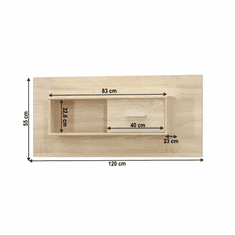 KONDELA Visiaca skrinka 1D s policami, dub sonoma, TEYO