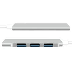 Northix USB-C Hub so 4 portami – strieborný 