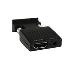 Northix Adaptér VGA na HDMI s 3,5 mm audio jackom 