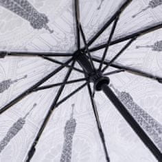 Blooming Brollies Skladací plne auto matický dáždnik Paris Black and White SKCFPARBW