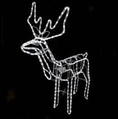 Foxter  Vianočná LED Sob s pohyblivou hlavou, 130 cm studená biela