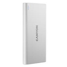 Canyon powerbanka PB-106W, 10000mAh Li-poly, Input 5V/2A (Micro-USB/USB-C), Output 5V/2.1A (2xUSB-A), biela