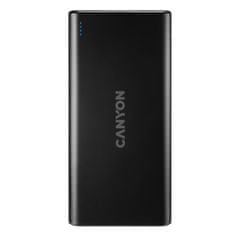 Canyon powerbanka PB-106B, 10000mAh Li-poly, Input 5V/2A (Micro-USB/USB-C), Output 5V/2.1A (2xUSB-A), čierna