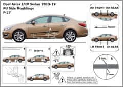 Rider Ochranné lišty bočných dverí, Opel Astra J, 2009-2015, Sedan