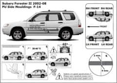 Rider Ochranné lišty bočných dverí, Subaru Forester, 2002-2008