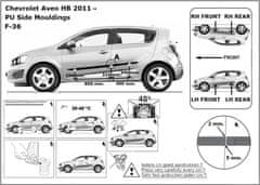 Rider Ochranné lišty bočných dverí, Chevrolet Aveo, 2011- , Hatchback, Sedan