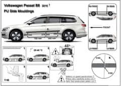 Rider Ochranné lišty bočných dverí, VW Passat B8, 2014- , Combi, Sedan