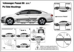 Rider Ochranné lišty bočných dverí, VW Passat B8, 2014- , Combi, Sedan