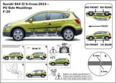 Rider Ochranné lišty bočných dverí, Suzuki SX4 S-Cross, 2013-2021