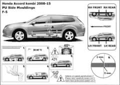 Rider Ochranné lišty bočných dverí, Honda Accord VIII, 2008-2015, Combi