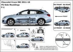 Rider Ochranné lišty bočných dverí, Chevrolet Cruze, 2011-2016, Combi