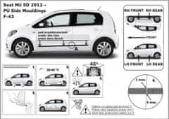 Rider Ochranné lišty bočných dverí, Seat Mii, 2011-2019, 5 dvér.