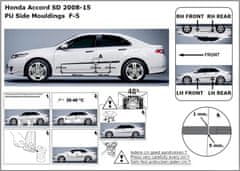 Rider Ochranné lišty bočných dverí, Honda Accord VII, 2008-2015, Sedan