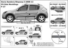 Rider Ochranné lišty bočných dverí, Dacia Sandero Stepway, 2008-2013