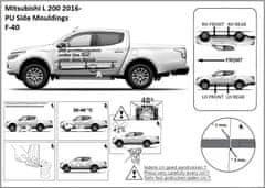 Rider Ochranné lišty bočných dverí, Mitsubishi L200 V, 2015- ,