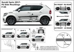 Rider Ochranné lišty bočných dverí, Suzuki Ignis III, 2017- ,