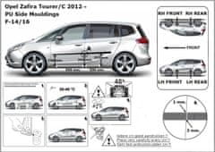 Rider Ochranné lišty bočných dverí, Opel Zafira C, Tourer, 2012-2019