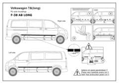 Rider Ochranné lišty bočných dverí, VW T-6, 2015- , dlhý