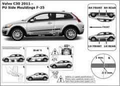 Rider Ochranné lišty bočných dverí, Volvo C30, 2006-2013