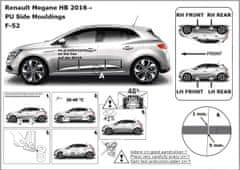 Rider Ochranné lišty bočných dverí, Renault Megane IV, 2016- , Hatchback, Combi