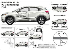 Rider Ochranné lišty bočných dverí, Honda HR-V II, 2015-