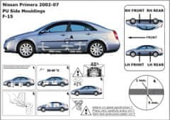 Rider Ochranné lišty bočných dverí, Nissan Primera P12, 2002-2008