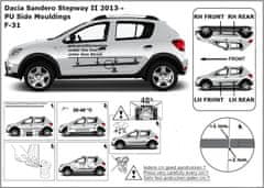 Rider Ochranné lišty bočných dverí, Dacia Sandero Stepway, 2013-2020