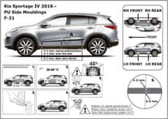 Rider Ochranné lišty bočných dverí, Kia Sportage IV, 2015- ,