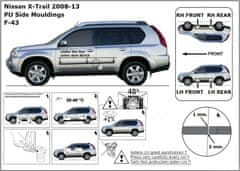 Rider Ochranné lišty bočných dverí, Nissan X-Trail, 2007-2013