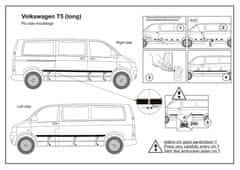 Rider Ochranné lišty bočných dverí, VW T-5, 2003-2015, dlhý