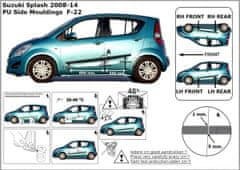 Rider Ochranné lišty bočných dverí, Suzuki Splash, 2008-2014