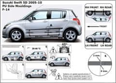 Rider Ochranné lišty bočných dverí, Suzuki Swift III, 2005-2010, 5 dvér.