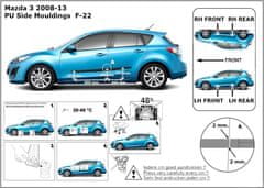 Rider Ochranné lišty bočných dverí, Mazda 3 II, 2008-2014