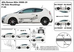 Rider Ochranné lišty bočných dverí, Alfa Romeo Mito, 2008->, hatchback