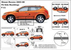 Rider Ochranné lišty bočných dverí, Nissan Murano, 2002-2008