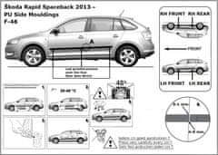 Rider Ochranné lišty bočných dverí, Škoda Rapid, 2011-2019
