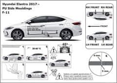 Rider Ochranné lišty bočných dverí, Hyundai Elantra VI, 2017- ,