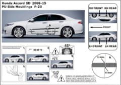 Rider Ochranné lišty bočných dverí, Honda Accord VII, 2008-2015, Sedan