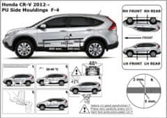 Rider Ochranné lišty bočných dverí, Honda CRV IV, 2012-2017