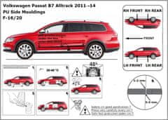 Rider Ochranné lišty bočných dverí, VW Passat B7, 2010-2014, Alltrack